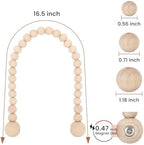 KLOGTSIND Magnetic Curtain Tiebacks, 2 Pack Wood Bead Curtain Holdbacks - Image 3