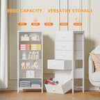 Furnulem White Dresser for Bedroom, 6 Fabric Drawers Chest of Drawers - Image 4