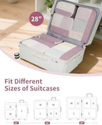 Narwey 7 Set Packing Cubes for Travel Carry on Suitcase, Luggage Organizer Bags - Image 2