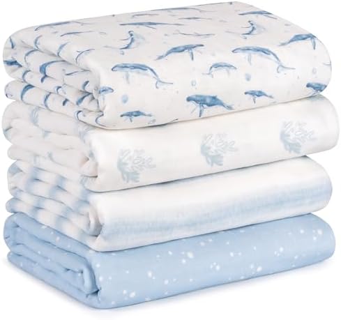Muslin Swaddle Blankets for Newborn, Cotton Receiving Blanket by CivaruaKids