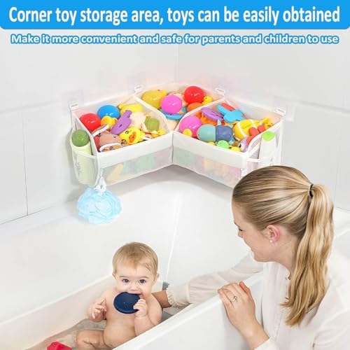 KPH bath toy storage， Say goodbye to the chaos of bath toys -3 compartments - Image 2