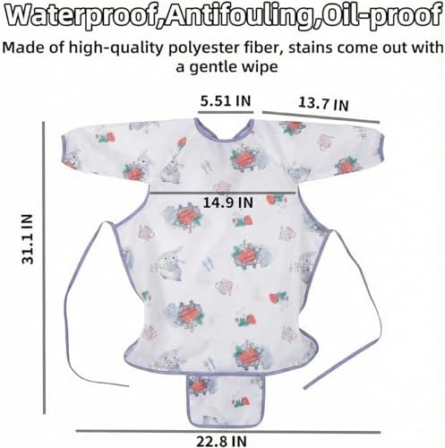 Adjustable Long Sleeve Baby Bibs - Image 3