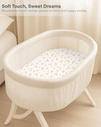 Muslin Bedside Bassinet Sheets 2 Pack - Image 3