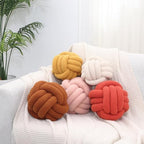 Petrella Grapefruit Knot Pillow Ball, 13 Inch Round Decorative Throw Pillow - Image 7