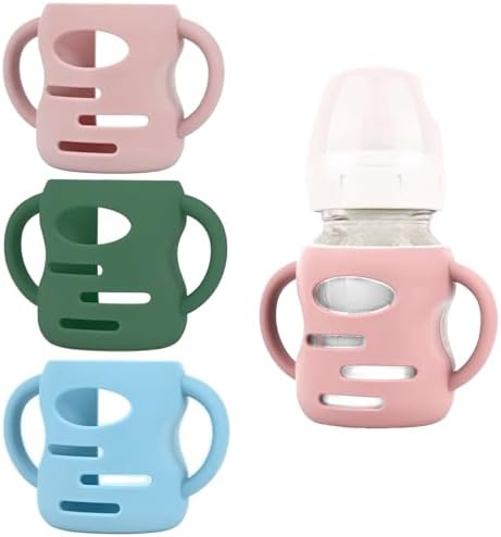 3 Pack Silicone Sleeves for Dr.Brown Wide Neck 5 OZ Glass Bottles, 3 Colors by Unknown