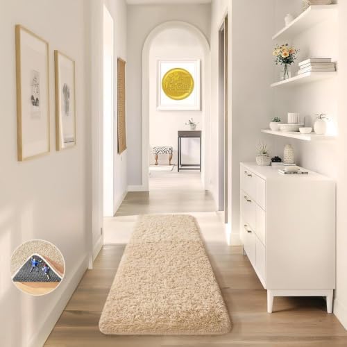 Ophanie Runner Rug for Hallway, 2x6 Upgrade Non-Slip Fluffy Soft Bedside Rugs by Ophanie