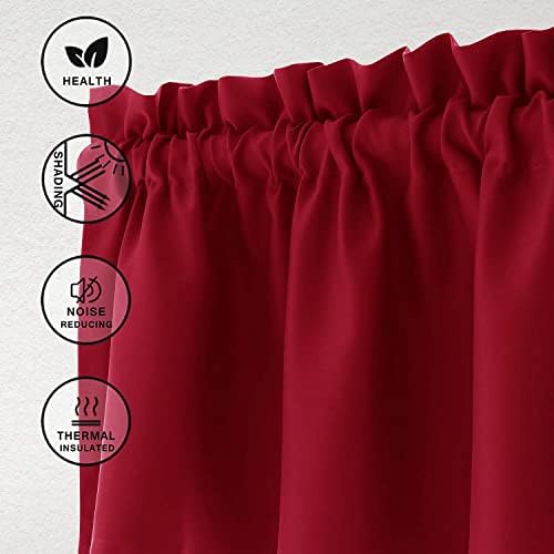 Hiasan Red Valance Curtains for Window 42 x 18 Inches 1 Panel - Image 2