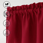 Hiasan Red Valance Curtains for Window 42 x 12 Inches 1 Panel - Image 2