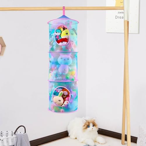 Basumee Hanging Stuffed Animals Storage, 2 Pack Mesh Plush Storage - Image 5