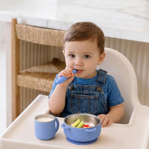 Bakpoco 2-in-1 Stainless Steel Baby Bowls, Leak-Proof Lids & Suction Silicone - Image 7