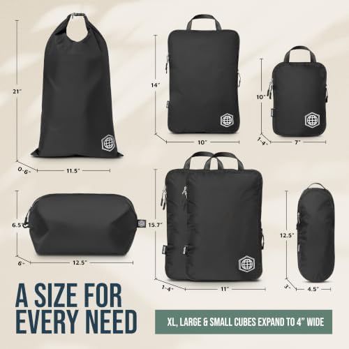 TRIPPED Travel Gear Large Compression Packing Cubes 7-Piece Set - Image 5