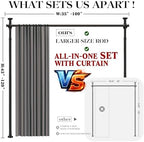 Room Divider Curtain Set-No Drilling Curtain Rod Set, Curtains - Image 2