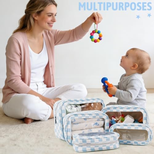 YOPCDJ 5PCS Diaper Bag Organizer Pouch Set, TSA Approved Toiletry Bag，Clear - Image 2