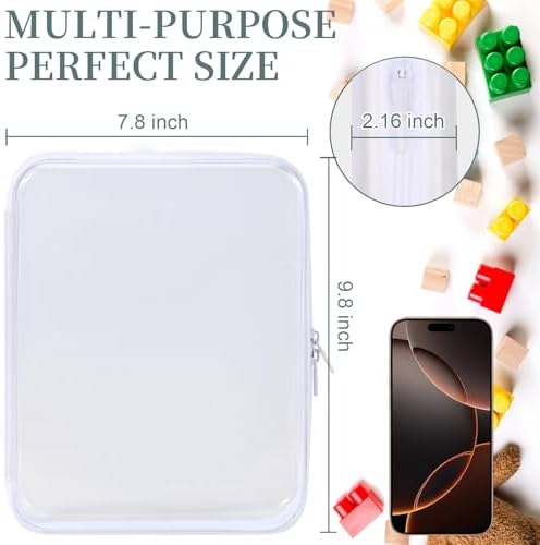 YOPCDJ 3 Pack Clear Hard Shell Zipper Case, Diaper Bag Organizer Pouches - Image 3