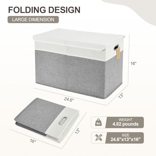Large Toy Storage Box with Lid, Collapsible Toys Storage Organizer Bins with - Image 2