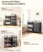 2in1 Baby Diaper Caddy Organizer and Storage Cart - Image 5