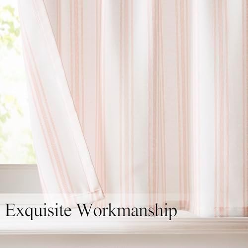 ZJDECOR Cotton Blended Pink Vertical Stripe Tiers Panels - Image 4
