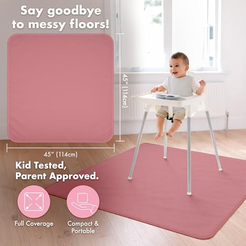 BapronBaby Minimalist Blush Waterproof Splash Mat Catch All Floor Cover - Image 4
