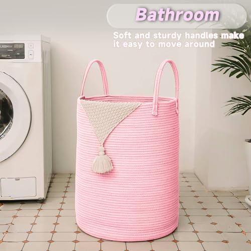 JMvicyroam 60L Cotton Rope Laundry Basket Hamper - Image 5