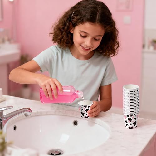 WRAPAHOLIC 3oz Pink Cow Bathroom Cups - Image 7