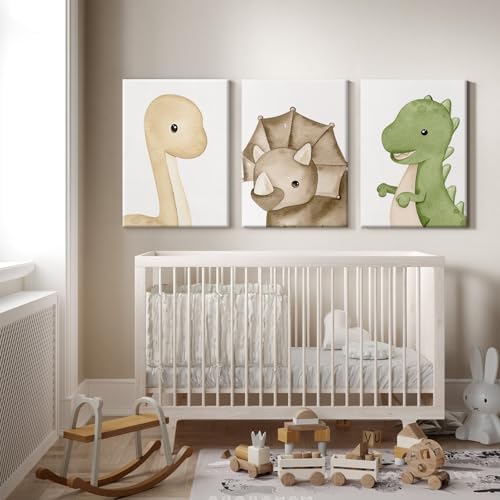 Dinosaur Wall Art Kids Boys Room Canvas Wall Decor Dino Nursery Wall Art - Image 6