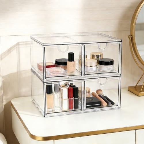 Prsildan Acrylic Storage Drawers Clear Makeup Organizer - Image 2