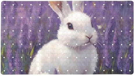 Shower Mat Non Slip 26.8 x 15.1 Inches, Rabbit Flowers Bathtub Mat Shower Stall by Anna+Cowper
