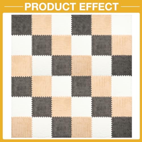 ZENOWICK 36 Pcs Plush Interlocking Carpet Tiles, Puzzle Play Mats - Image 4