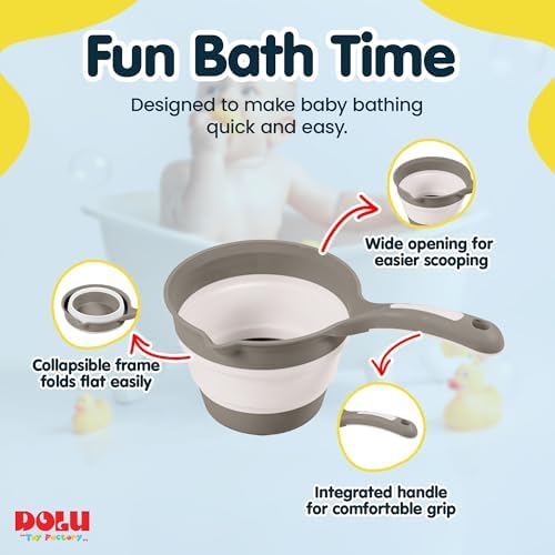 DOLU NUVE Foldable Bath Ladle for Compact Toddler Wash Tub, Ages 6+ Months - Image 3