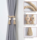 NICEEC 6 Pack Wooden Ball Magnetic Curtain Tiebacks Boho Home Decor Drape Tie - Image 3