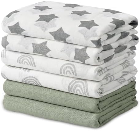 GLLQUEN BABY Receiving Blankets Muslin Swaddle Blanket by GLLQUENBABY