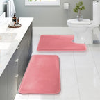 Clara Clark 2 Piece Bathroom Rugs, Velvet Memory Foam Bath Mat Set, Non-Slip by ClaraClark