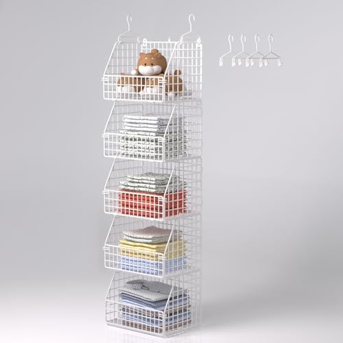 PUPPYCUTE Hanging Closet Organizer and Storage, Clothes Hanging Shelves Wire by PUPPYCUTE