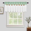 FRAMICS Farmhouse Valance Curtains, Boho Cotton Linen Kitchen Valance, Sage by FRAMICS