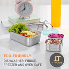 Tanjiae 3 CUP+1 CUP Stainless Steel Lunch Snack Containers Set | Leak Proof 304 - Image 4
