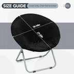 Velvet Stretch Saucer Chair Cover, Round Moon Chair Cover - Image 2