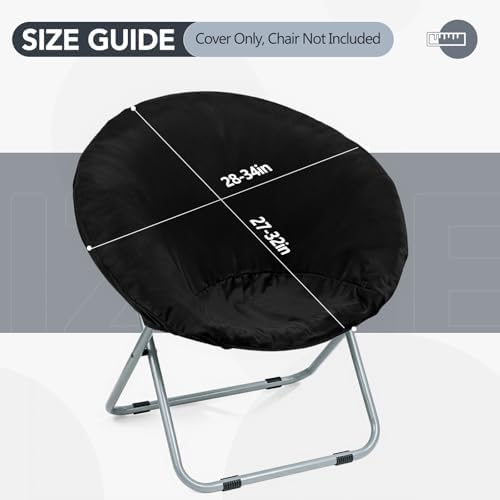 Velvet Stretch Saucer Chair Cover, Round Moon Chair Cover - Image 2