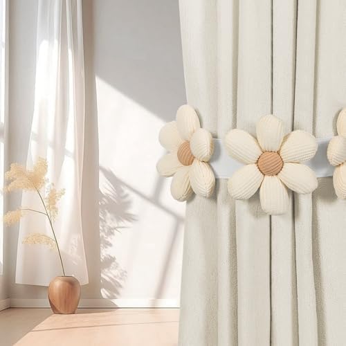 KLOGTSIND Flower Curtain Tiebacks, Decorative Curtain Holdbacks No Drill - Image 6