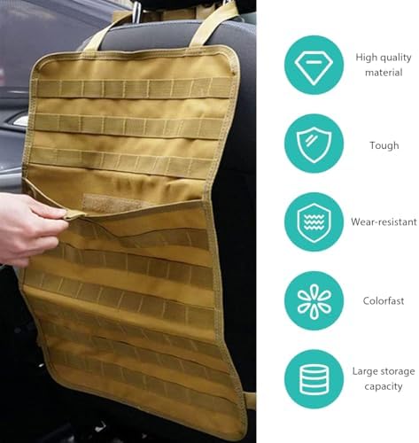 2 PCS Car Seat Back Organizer, Tactical MOLLE Sag Proof Vehicle Panel Backseat - Image 3