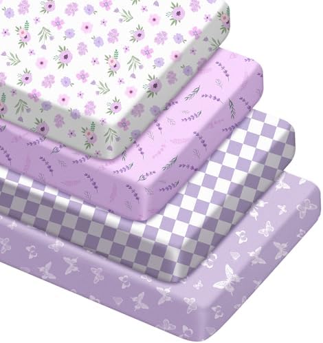 Moukeren 4 Pcs Crib Sheets 52"x28" by Moukeren