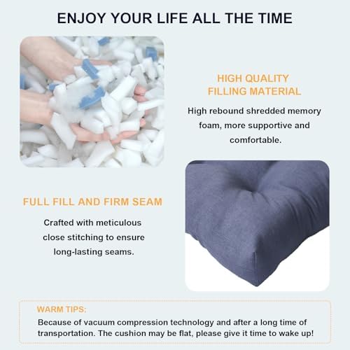 DYTXIII Outdoor High Back Chair Cushions Set of 2, Water Repellent Tufted - Image 5