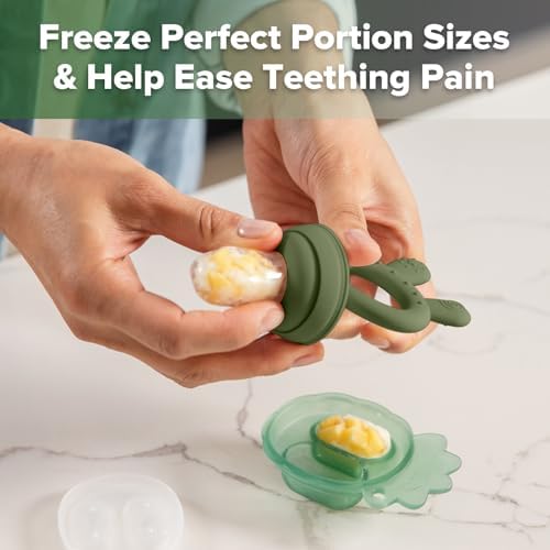 Haakaa Baby Fruit Food Feeder & Mini Freezer Nibble Tray Combo, Breastmilk - Image 4