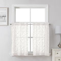 Lecloud Leia Ivory Sheer Curtains 30 Inch Length 2 Pcs, Jacquard Leaf Textured by Lecloud