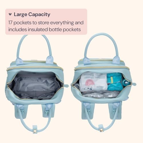 BabbleRoo Leather Diaper Bag Backpack - Image 4