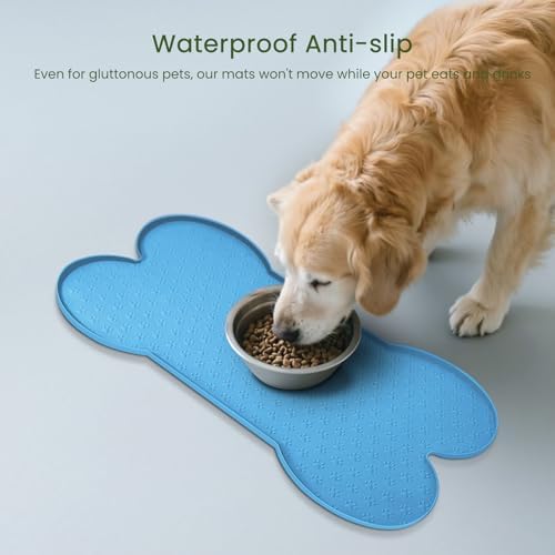 PWTAA Dog Food Mat Anti-Slip Silicone Dog Bowl Mat Thicker Pet Placemat - Image 3