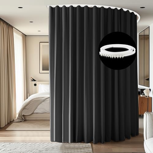 Room Divider Ceiling Mounted Curtains Track Sets Extra Wide Blackout Curtain by CBSROROHome