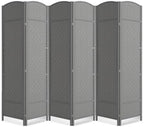 6 Panel Folding Room Divider, Woven Privacy Screen by cocosica