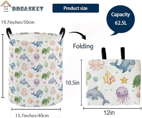 Kids Laundry Basket Ocean Hamper - Image 2