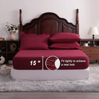 NTBAY King Microfiber Bed in a Bag, Comforter Set 7 Piece, Wine Red - Image 3