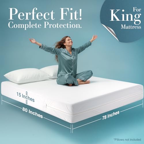 Utopia Bedding King Mattress Protector Zippered 2 Pack, 100% Waterproof - Image 2